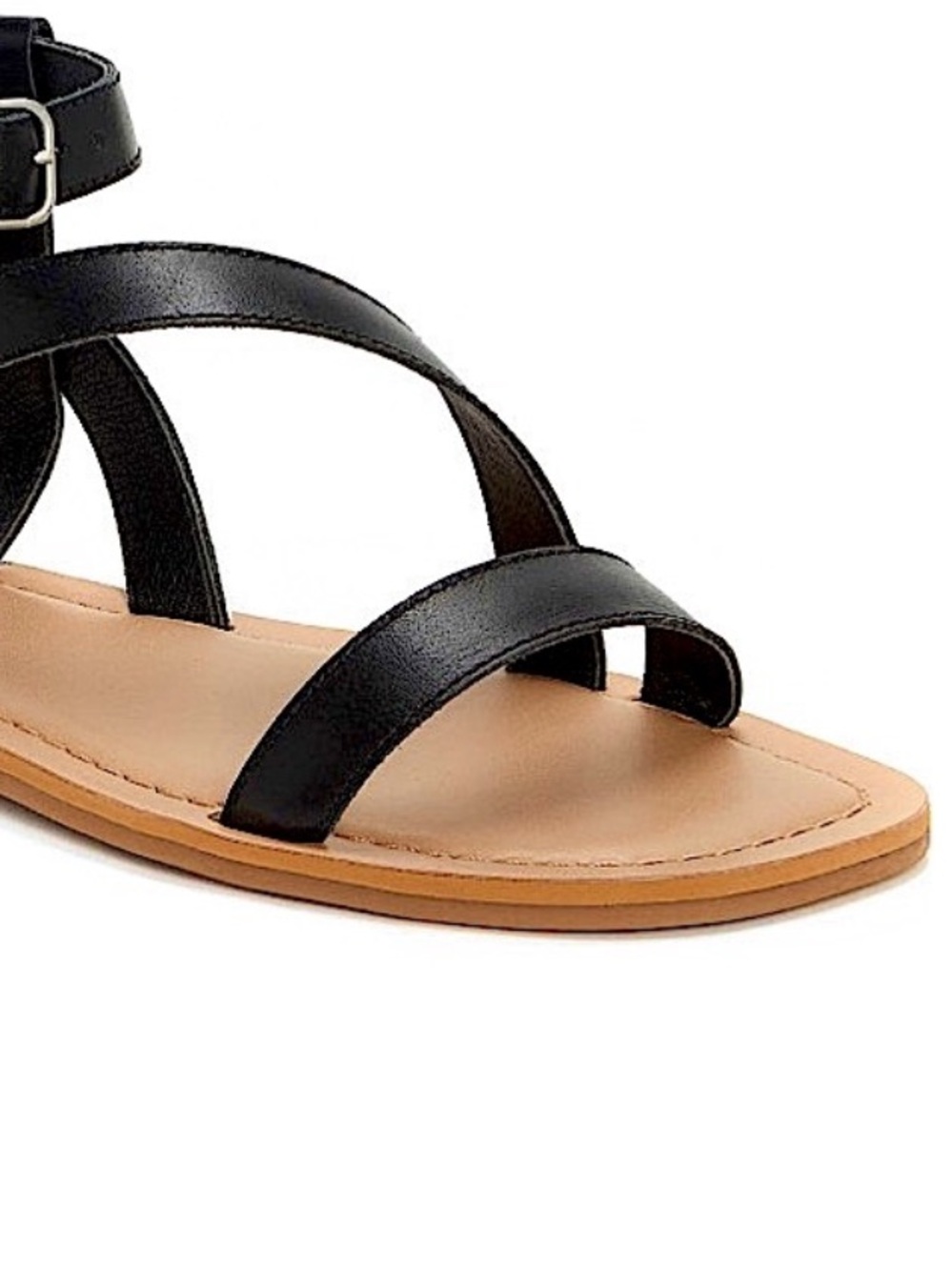 Lucky Brand Black Strappy Ankle Buckle Sandals - Picture 6 of 8
